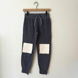 435 by Matilda Jane Navy Blue Dot Knee Patch Jogger Pants Girl's Size 12